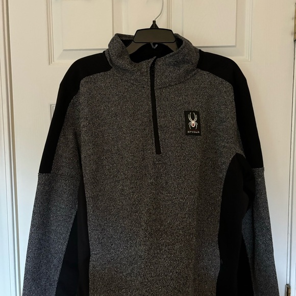 Spyder Gray and Black Zip Up Sweater - Picture 2 of 3